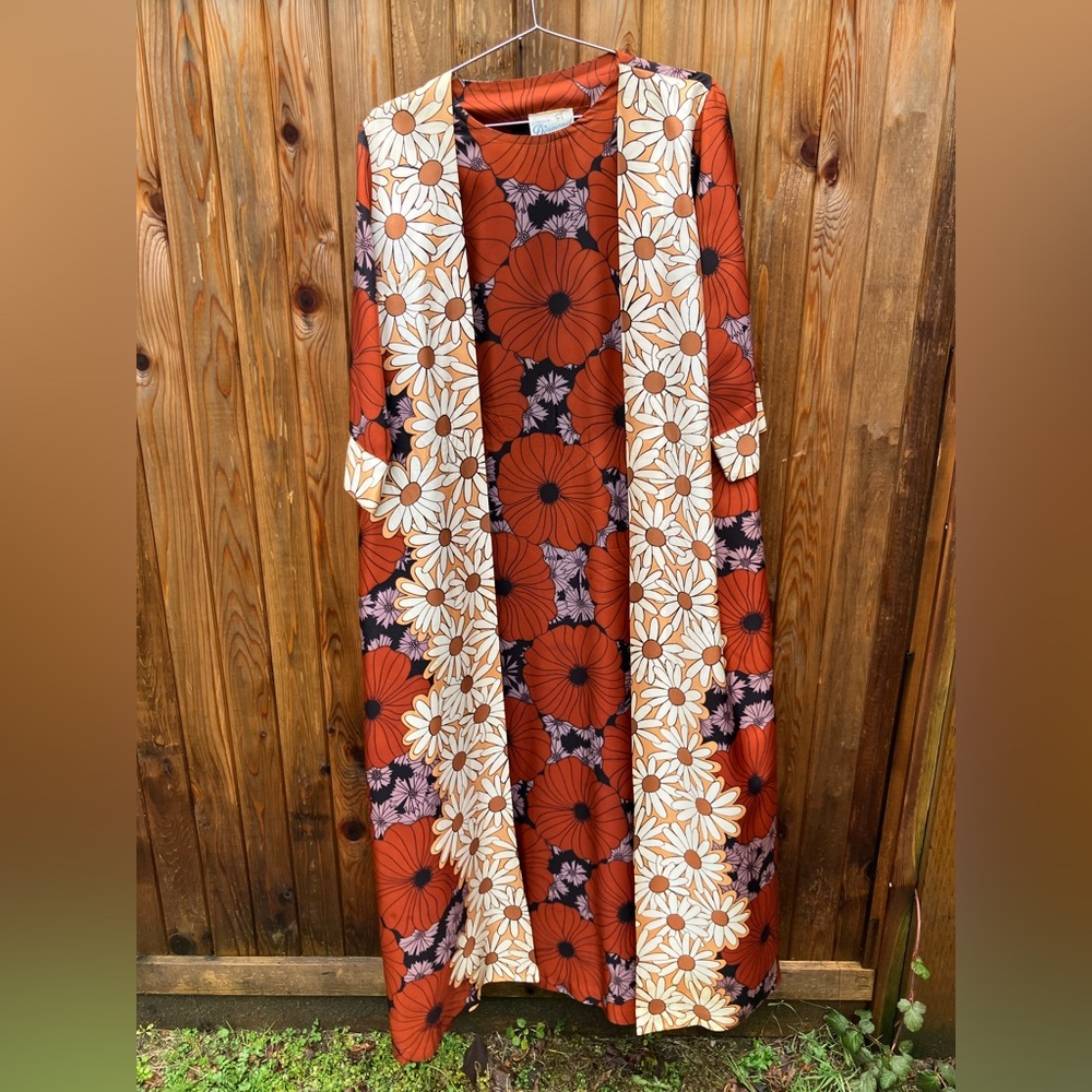 Vintage silk duster, kaftan, size large *deadstock*